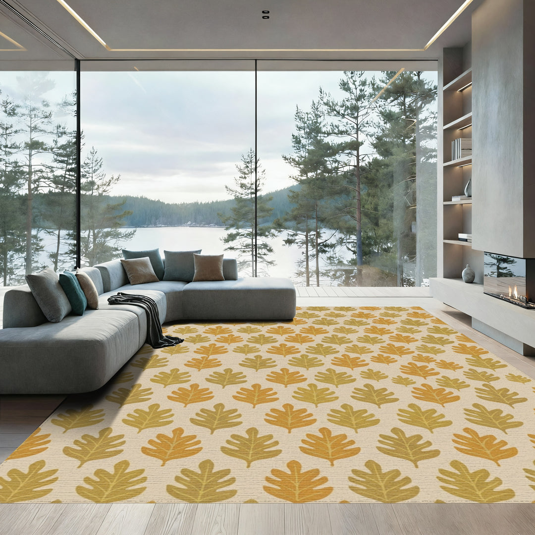 Earthy Autumn Leaf Collection Rug