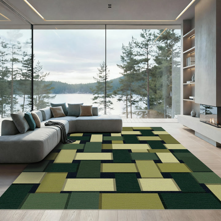 Geometric Abstract Camouflage Rug