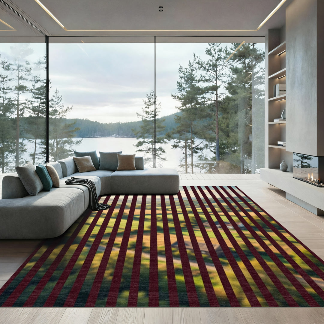 Countryside Valley Vertical Lines Rug