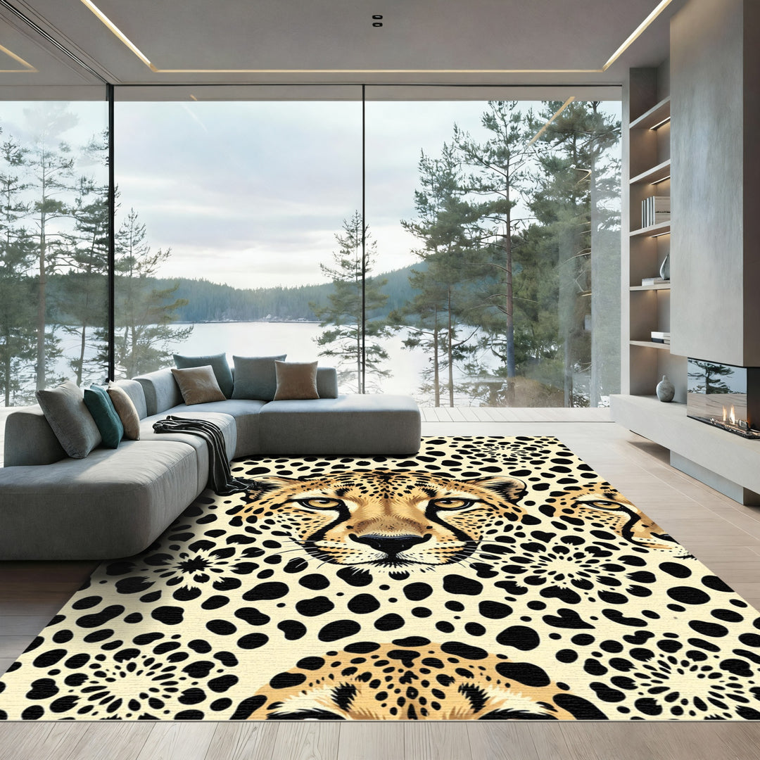 Cheetah Spots and Floral Swirl Rug