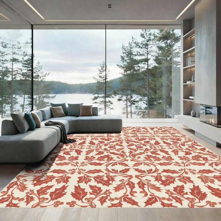 Red Holly Berry Botanical Harmony Rug
