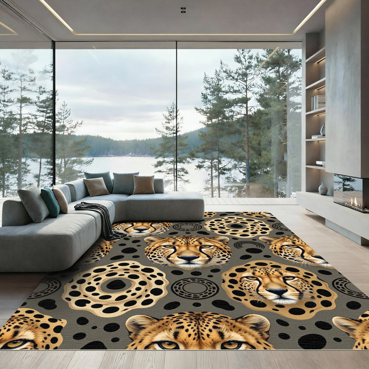 Cheetah Spots Abstract Round Rug