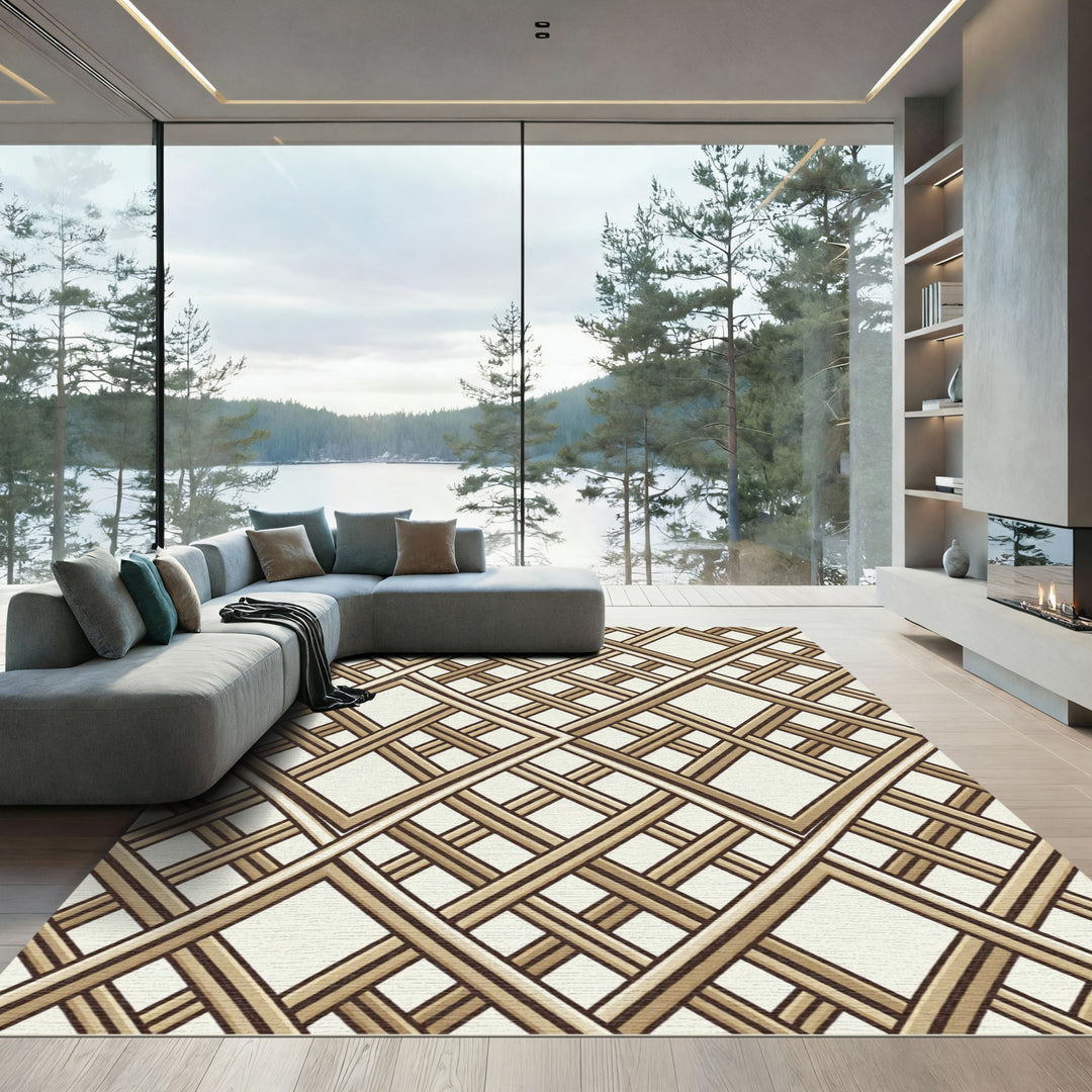 Geometric Lattice Print Rug