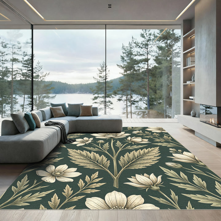 Botanical Vintage Cream Floral Rug