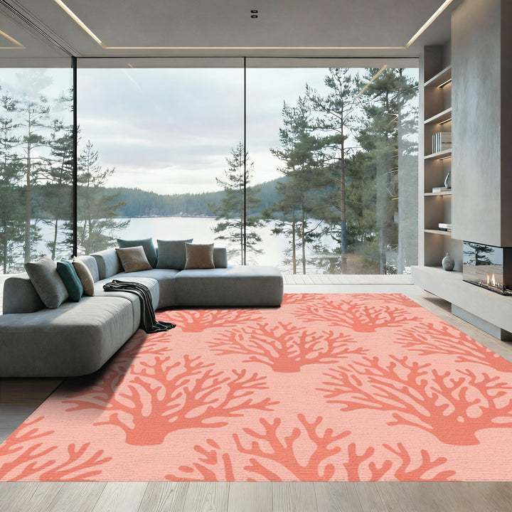 Coral Branch Repeating Pattern Rug