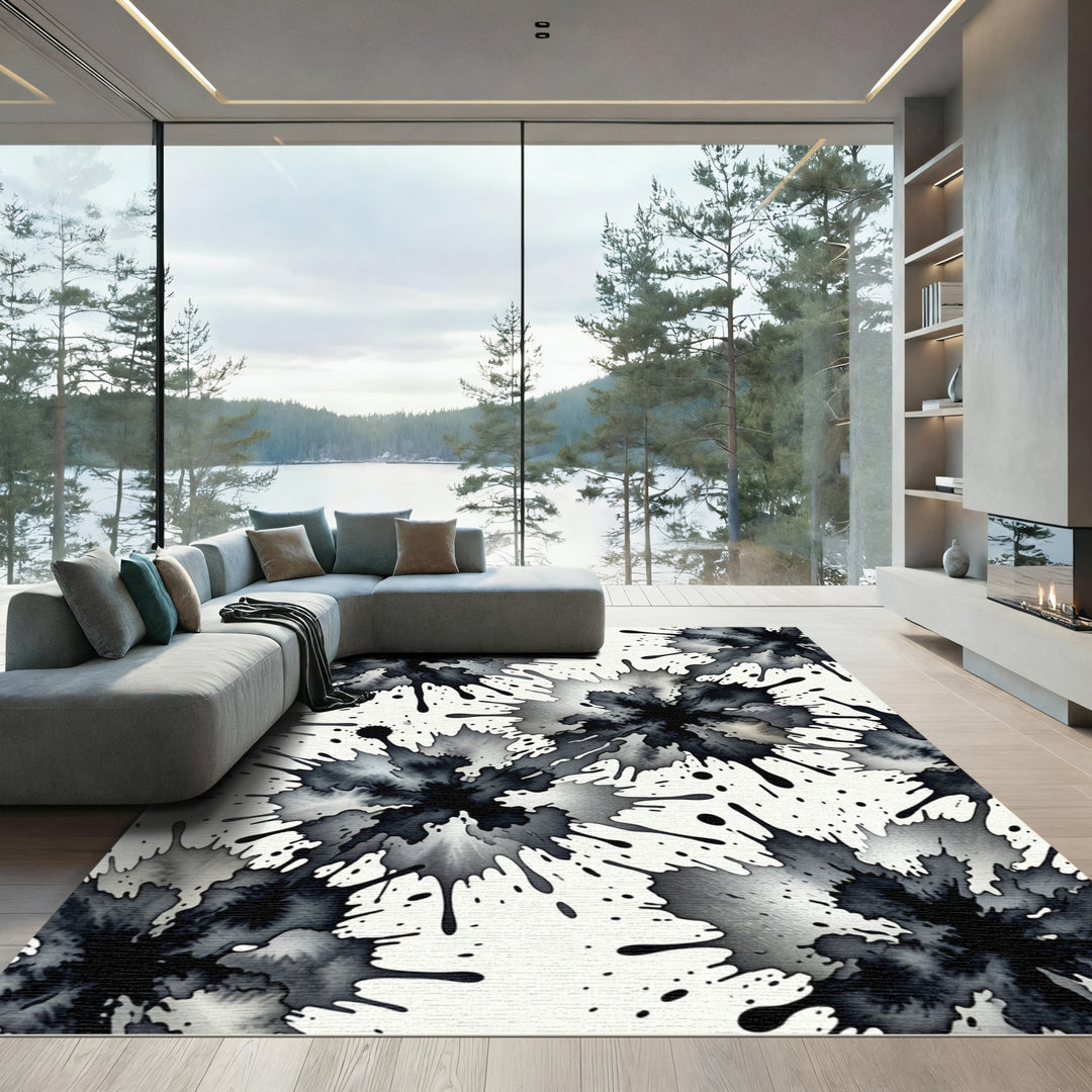 Ink Splatter Abstract Explosion Rug