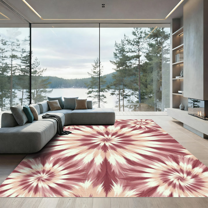 Blush Pink Spiral Burst Rug