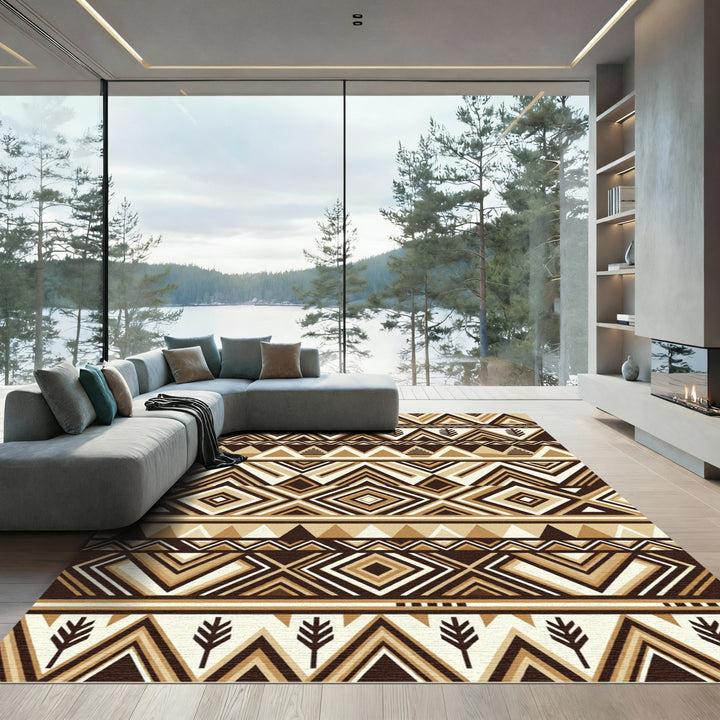 Tribal Geometric Earth Tone Rug