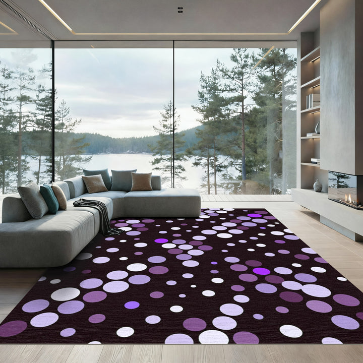 Purple Polka Dot Confetti Rug