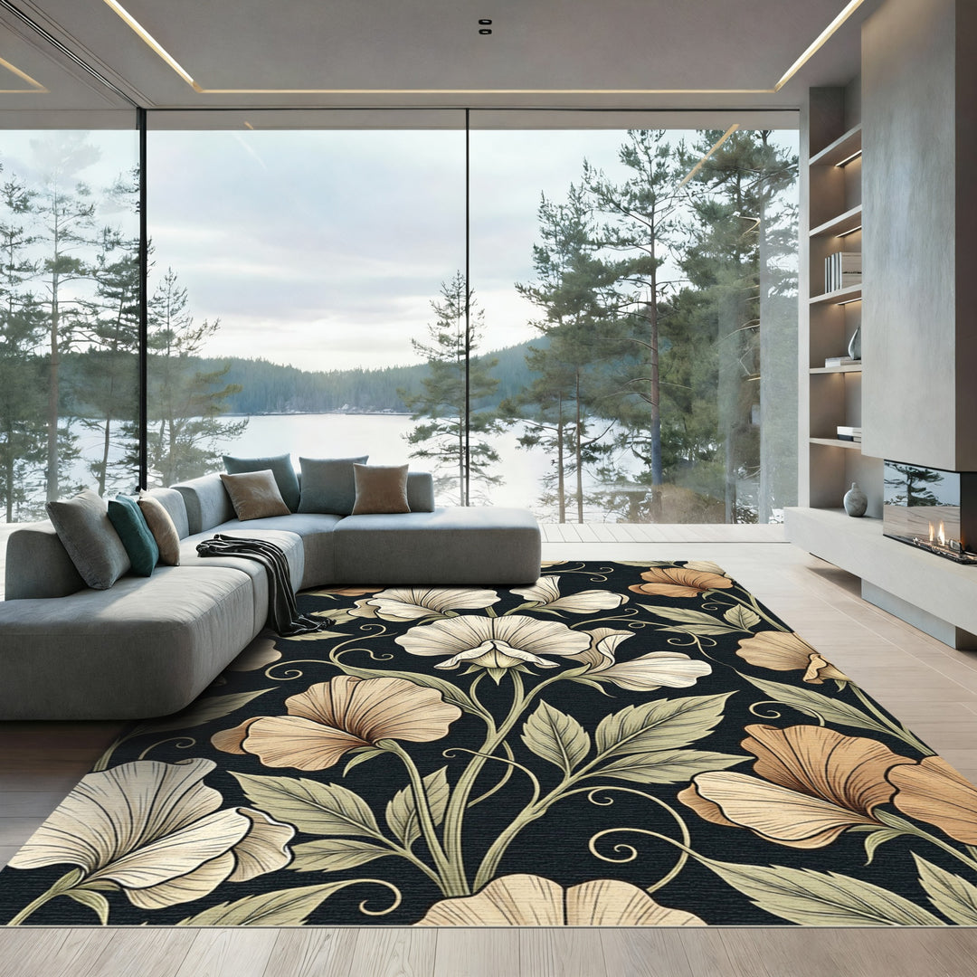 Vintage floral sweet pea Rug