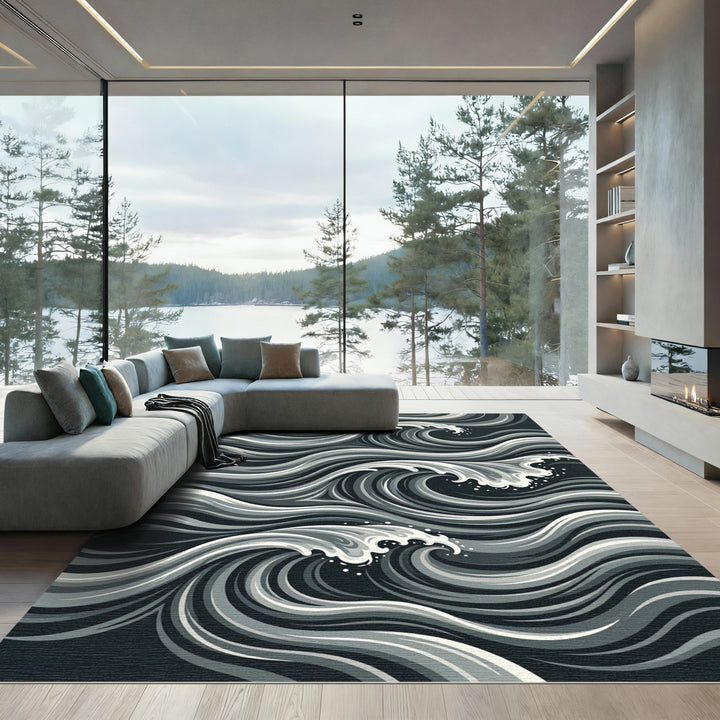 Monochromatic Abstract Wave Rug