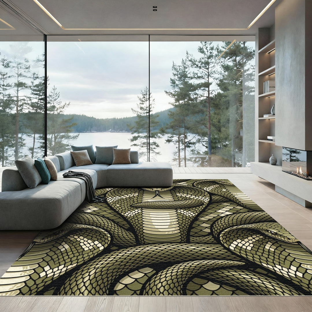 Oozy Green Cobra Coil Rug