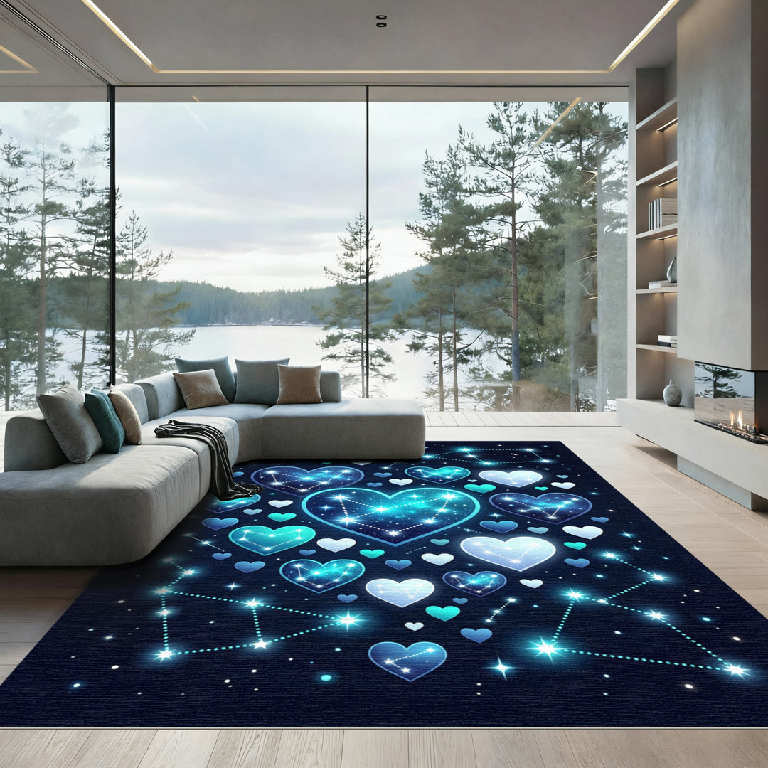 Celestial Heart Constellation Starry Rug