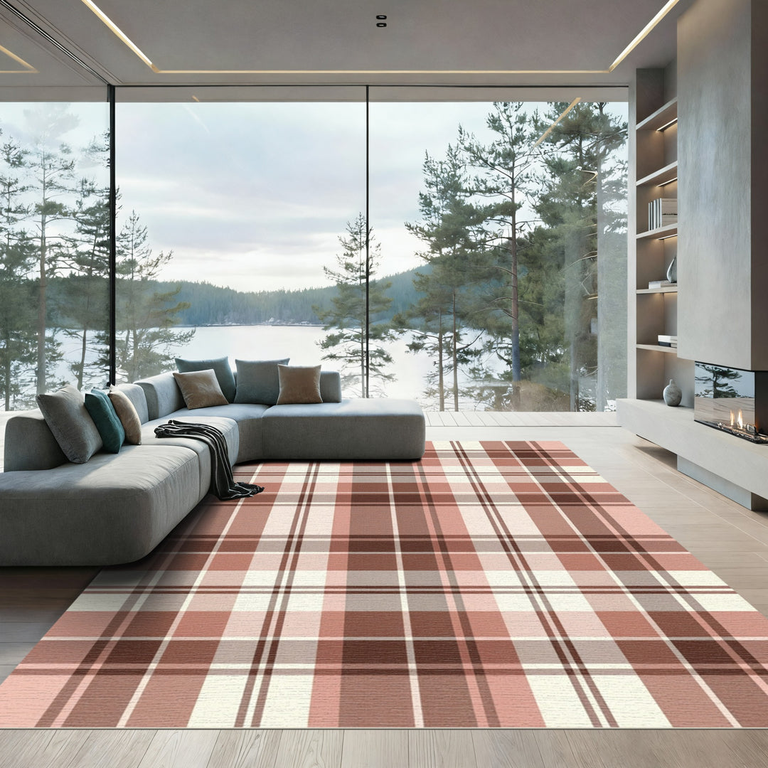 Rosewood Tartan Plaid Weave Rug