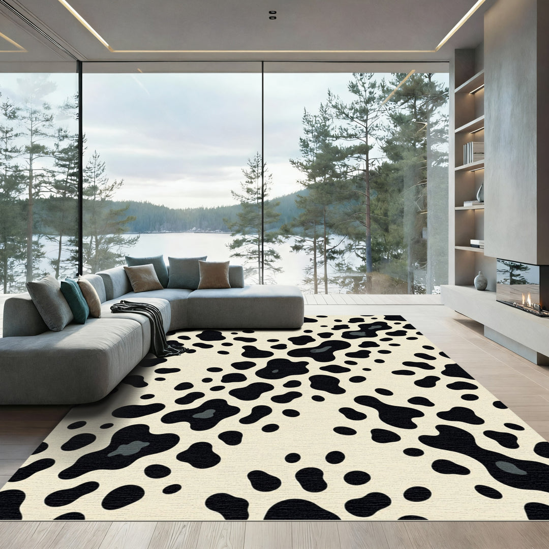 Dalmatian Black Spot Cream Rug