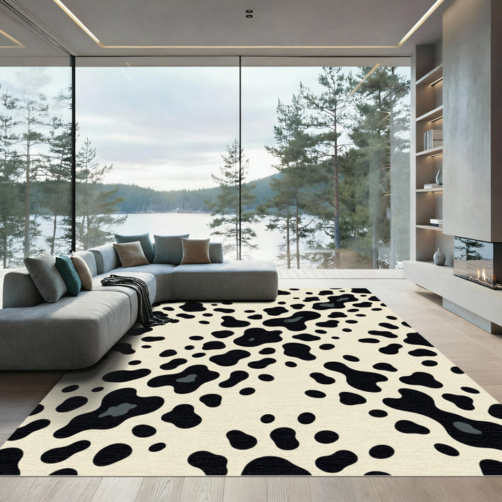 Dalmatian Black Spot Cream Rug