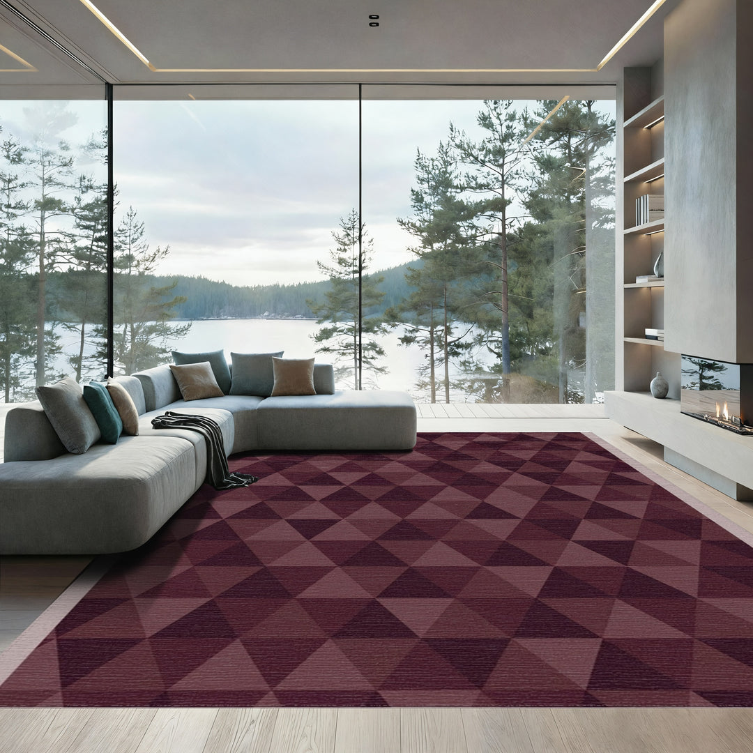 Dusky Rose Geometric Hexagon Rug