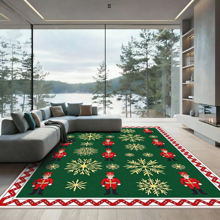 Red Soldier Snowflake Arrangement Rug