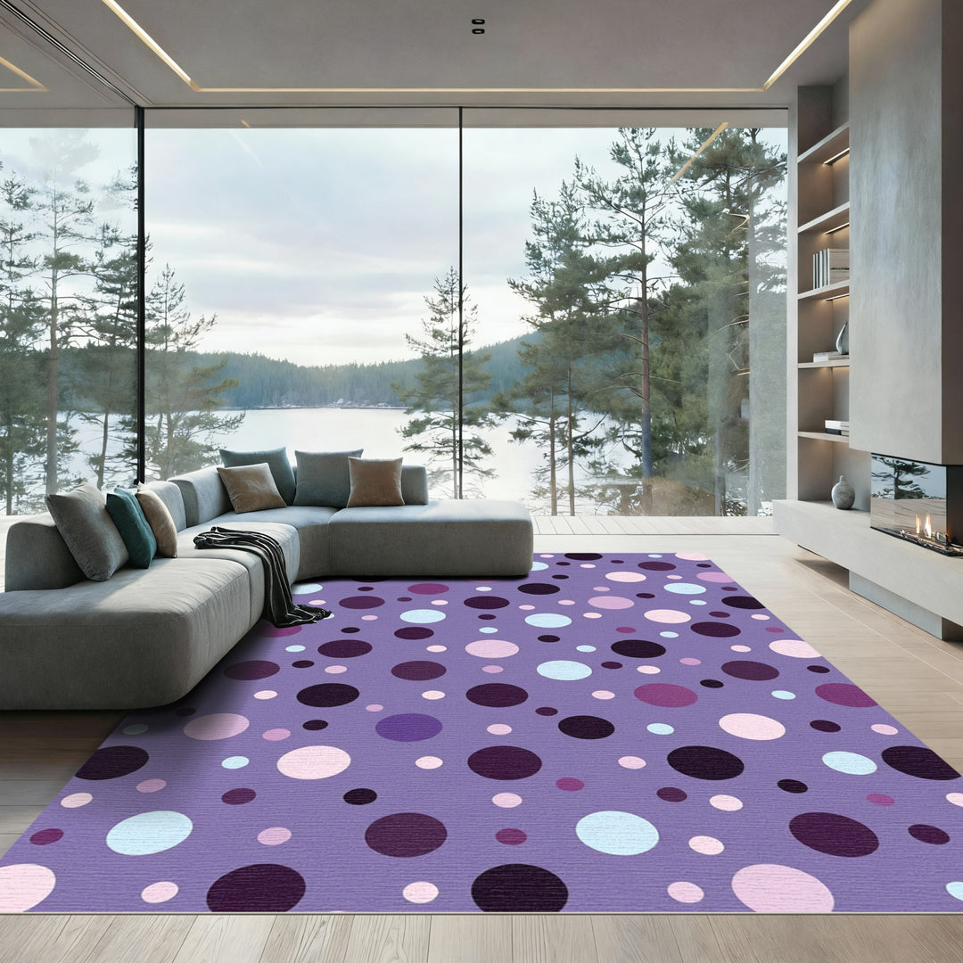 Polka Dot Lavender Circles Rug