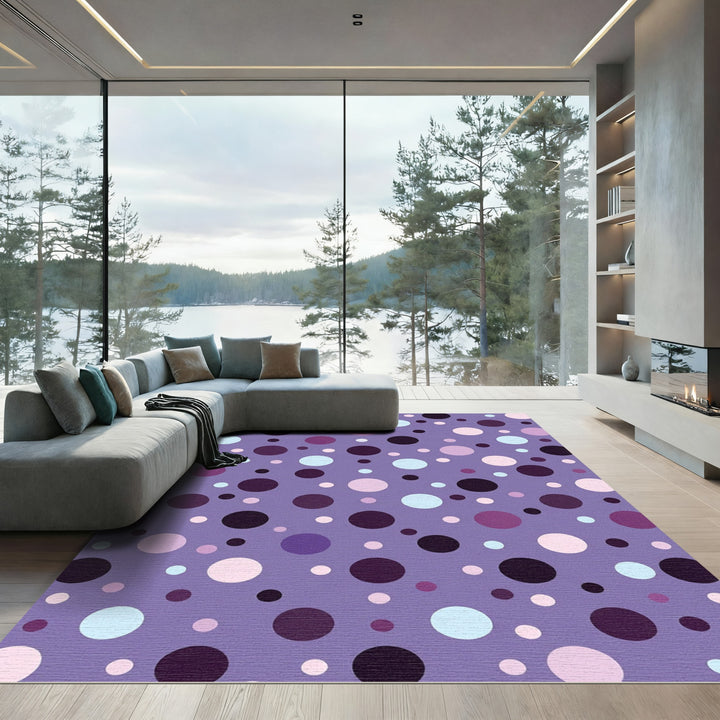 Polka Dot Lavender Circles Rug