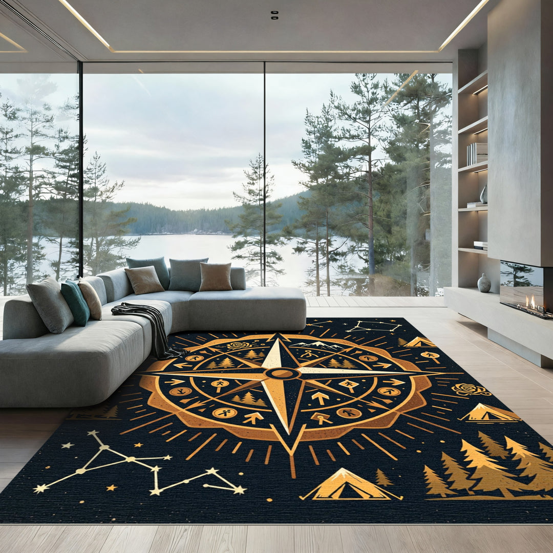 Golden Compass Constellation Camp Rug
