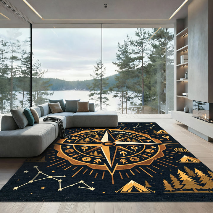 Golden Compass Constellation Camp Rug