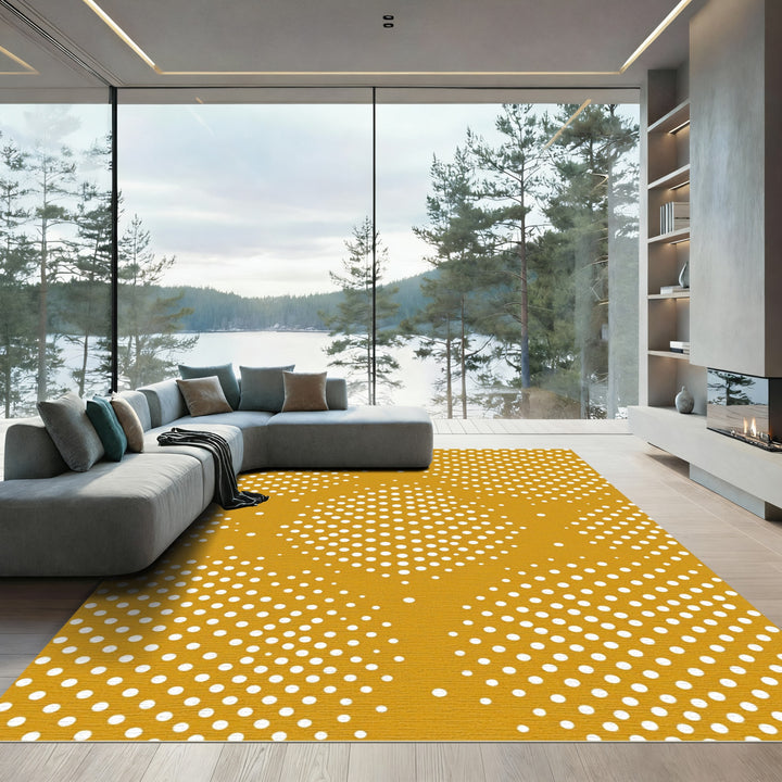 Amber White Dot Halftone Rug