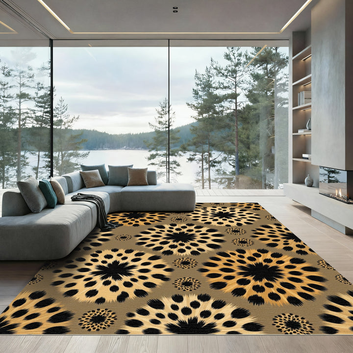 Golden Spotted Sunburst Rug