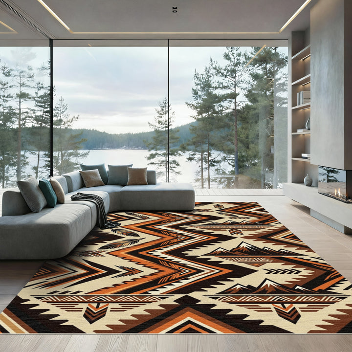 Rustic Feather Mountain Arrows Rug