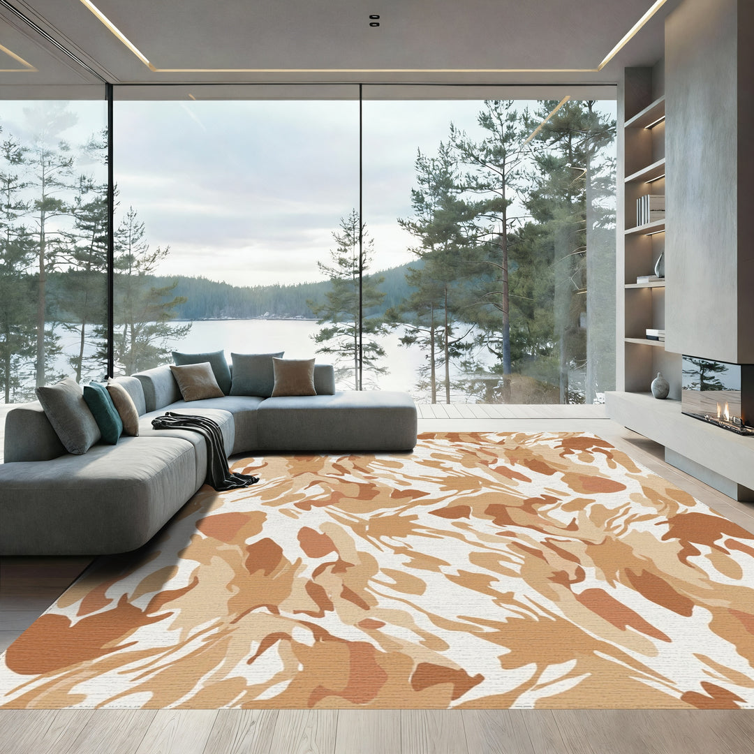 Earthy Tone Abstract Splatter Rug