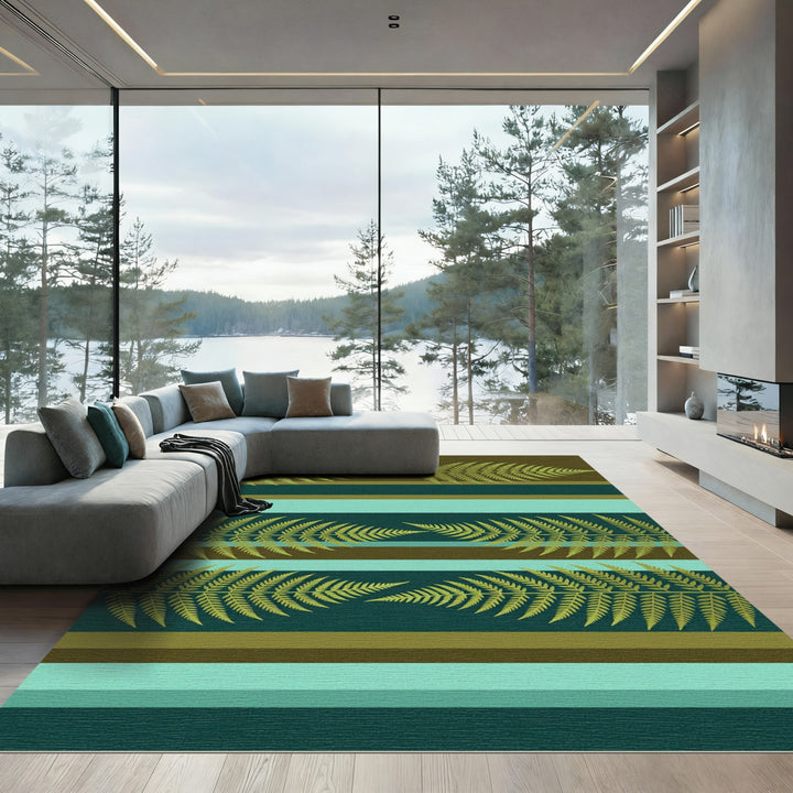 Golden Fern Botanical Stripes Rug