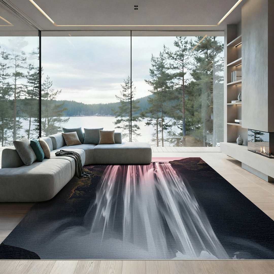 Ethereal Pink Waterfall Mist Rug