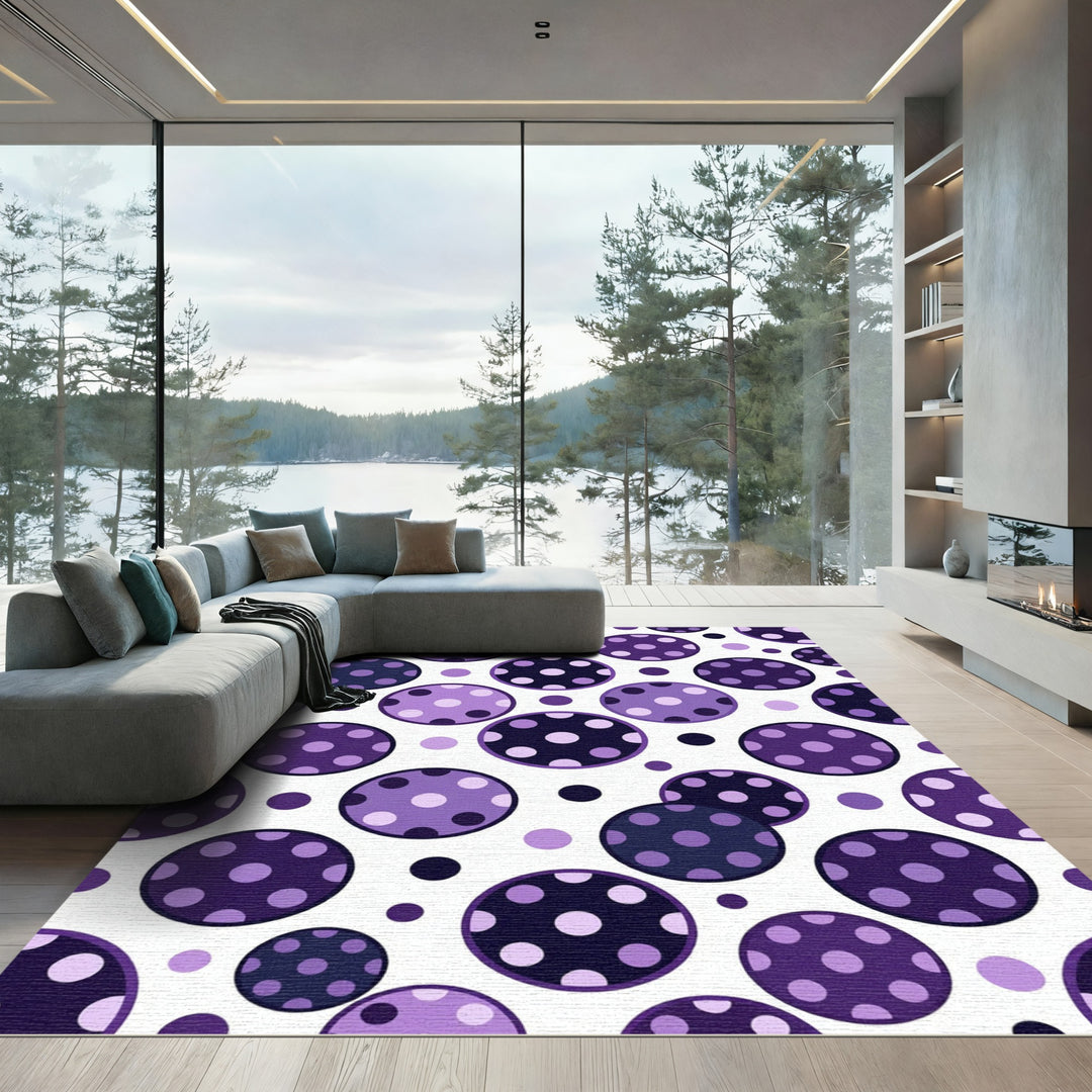 Purple Polka Dot Circles Rug