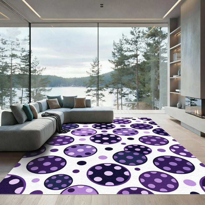 Purple Polka Dot Circles Rug