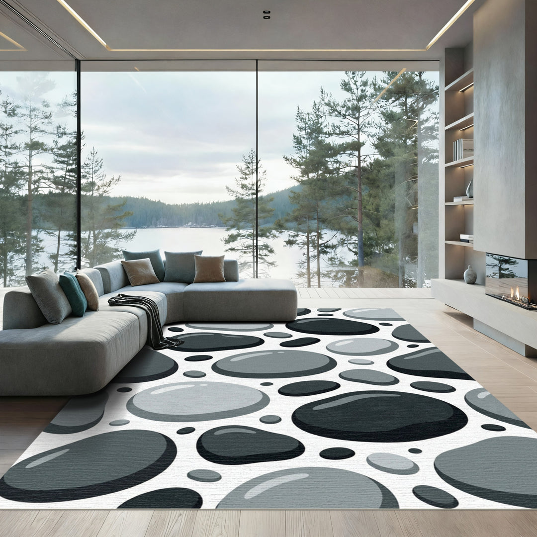 Smooth Pebble Gray Abstract Rug