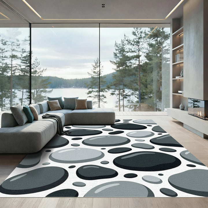 Smooth Pebble Gray Abstract Rug