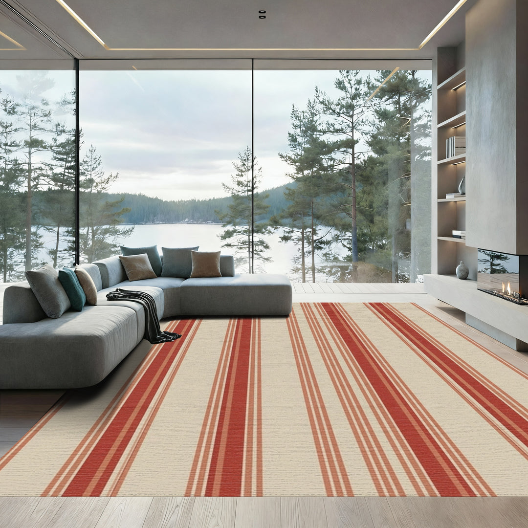 Classic Red Stripe Area Rug