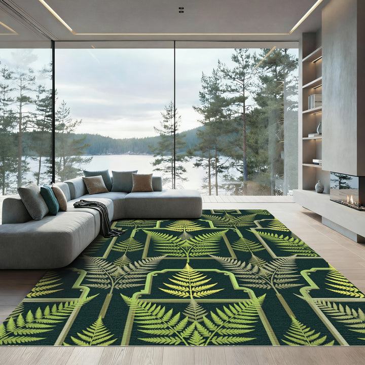 Verdant Fern Arch Botanical Rug