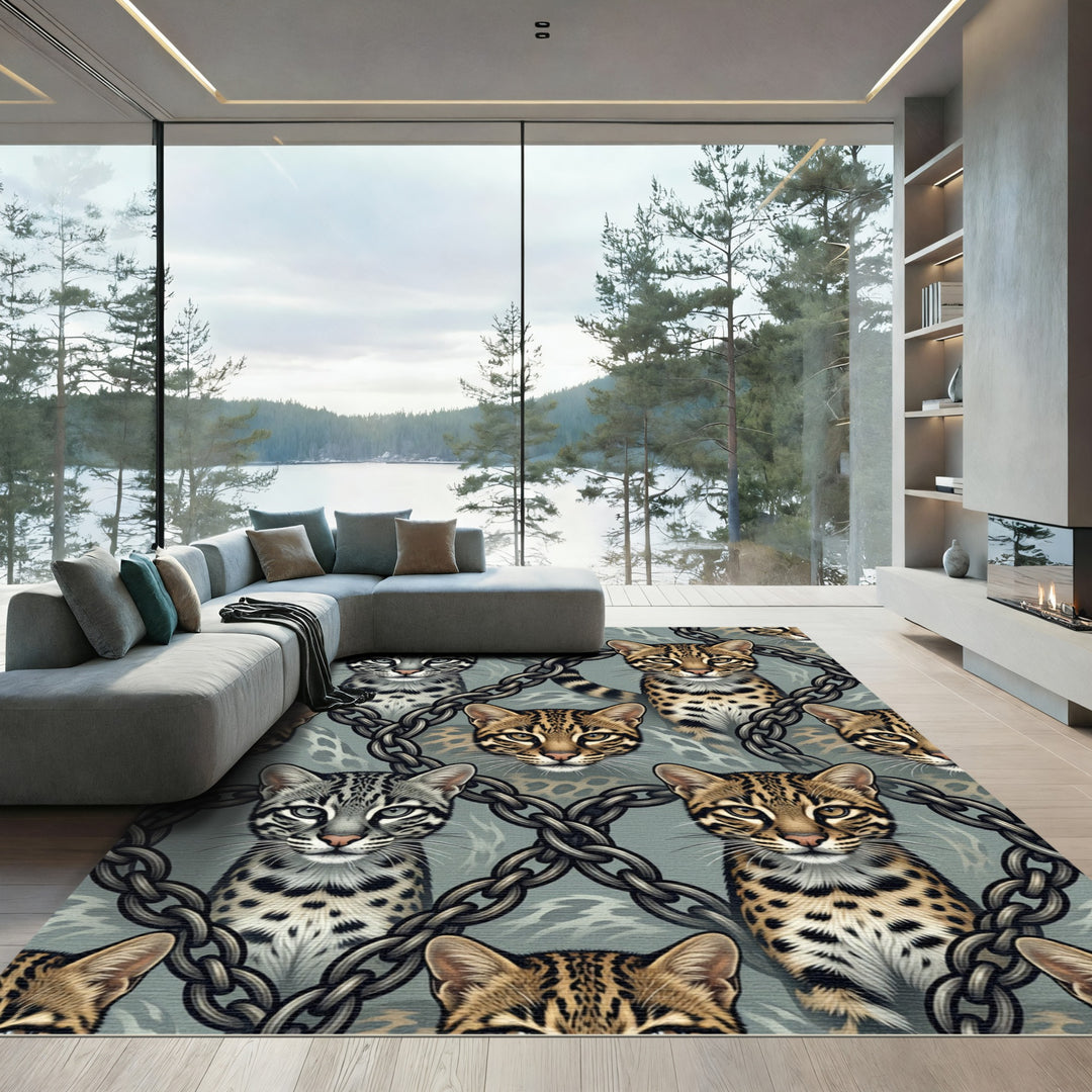Wild Cats Chain Link Repeating Rug
