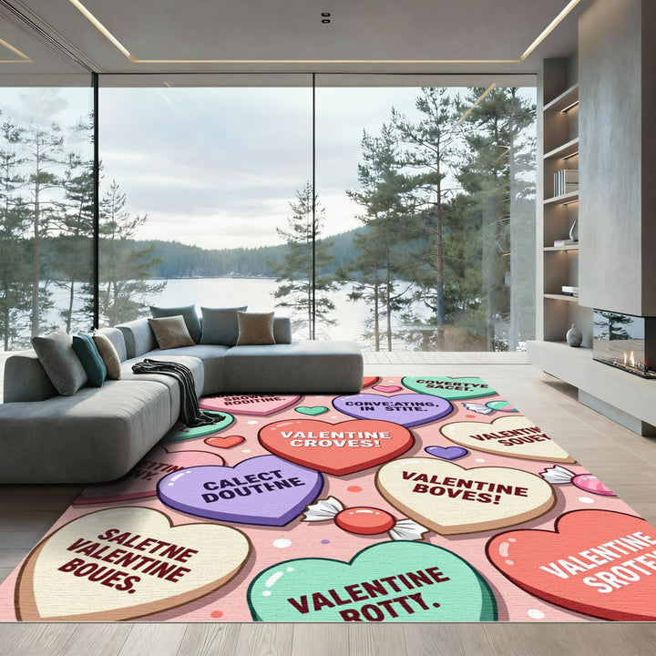 conversation hearts valentine Rug