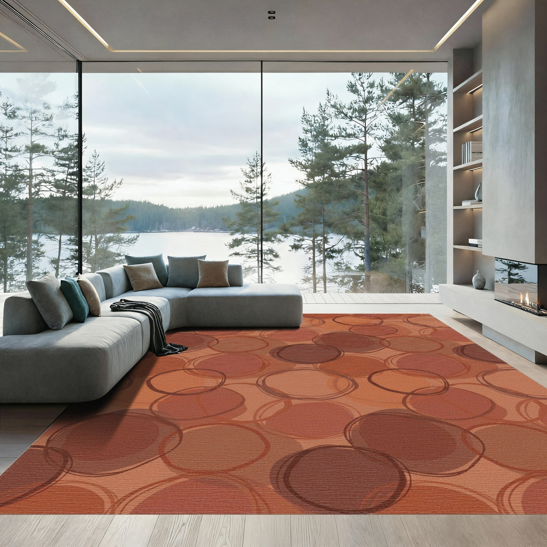 Earthy Abstract Circles Rug