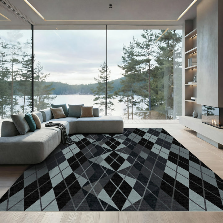 Charcoal Diamond Tessellation Rug