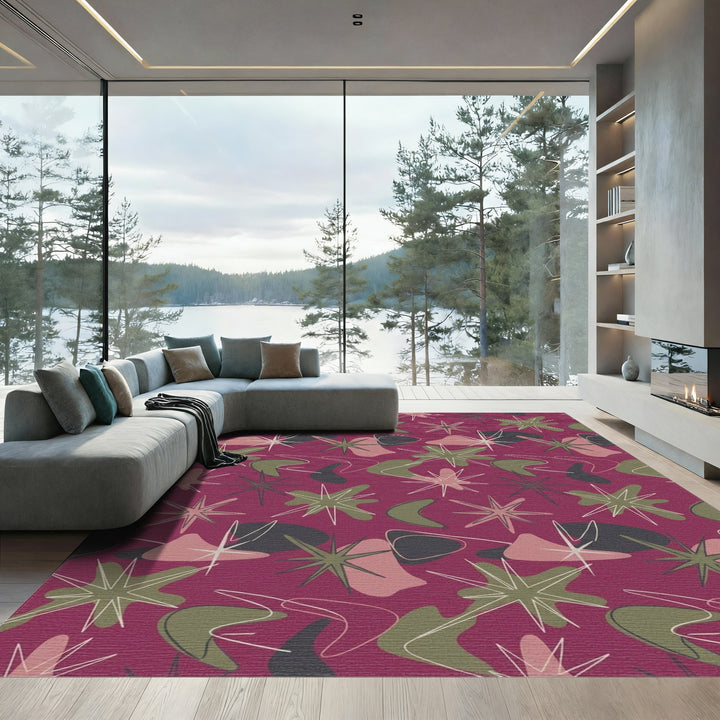 Mid Century Atomic Starburst Collection Rug