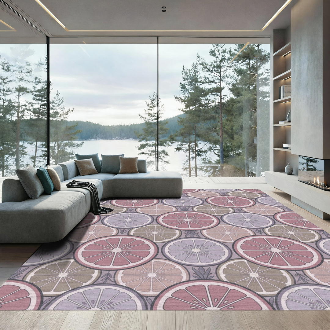 Pastel Citrus Slices Arrangement Rug