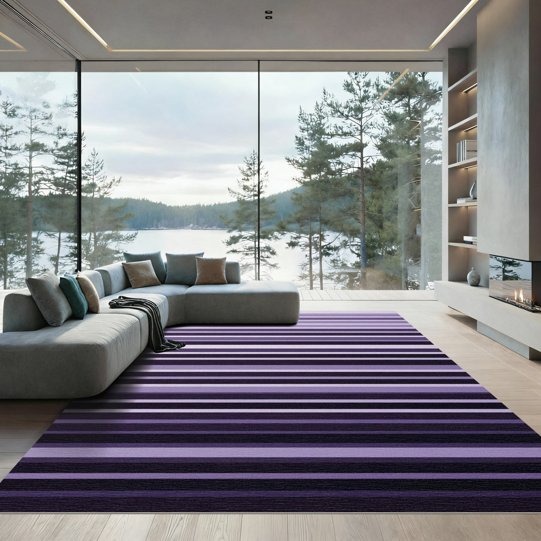 Purple Gradient Stripe Rug
