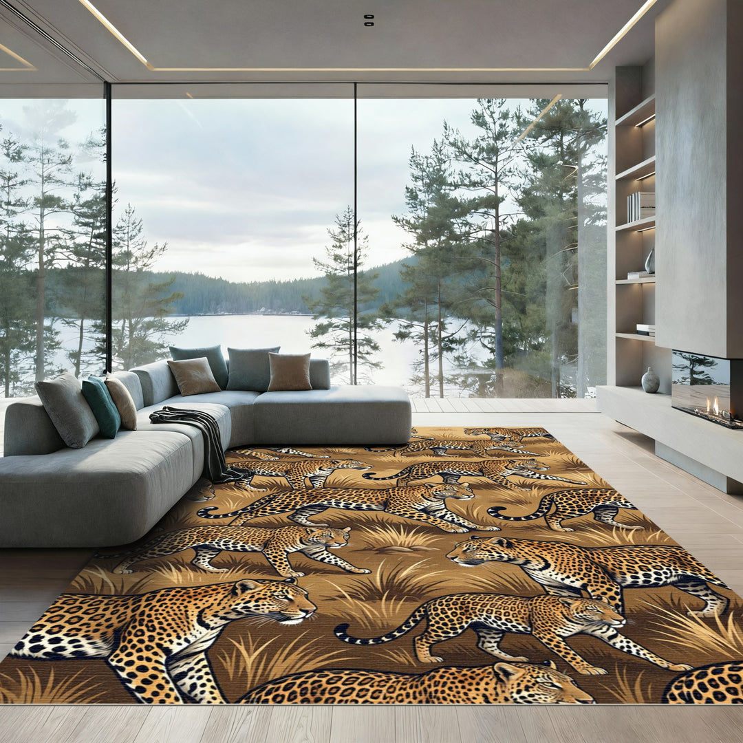Artistic Leopard Woodland Meadow Rug