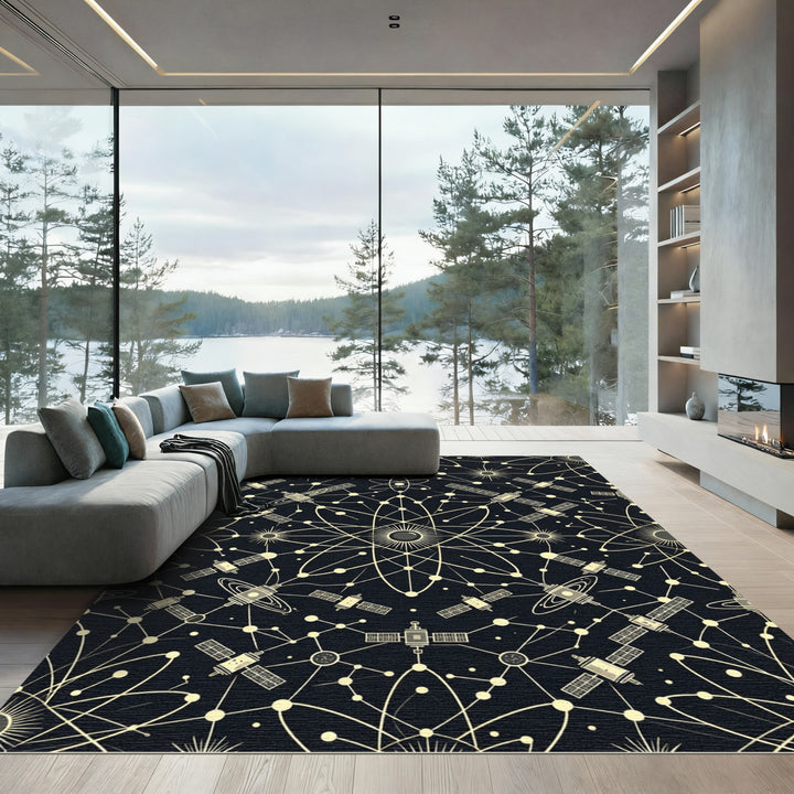 Cosmic Satellite Network Symmetrical Arrangement Rug