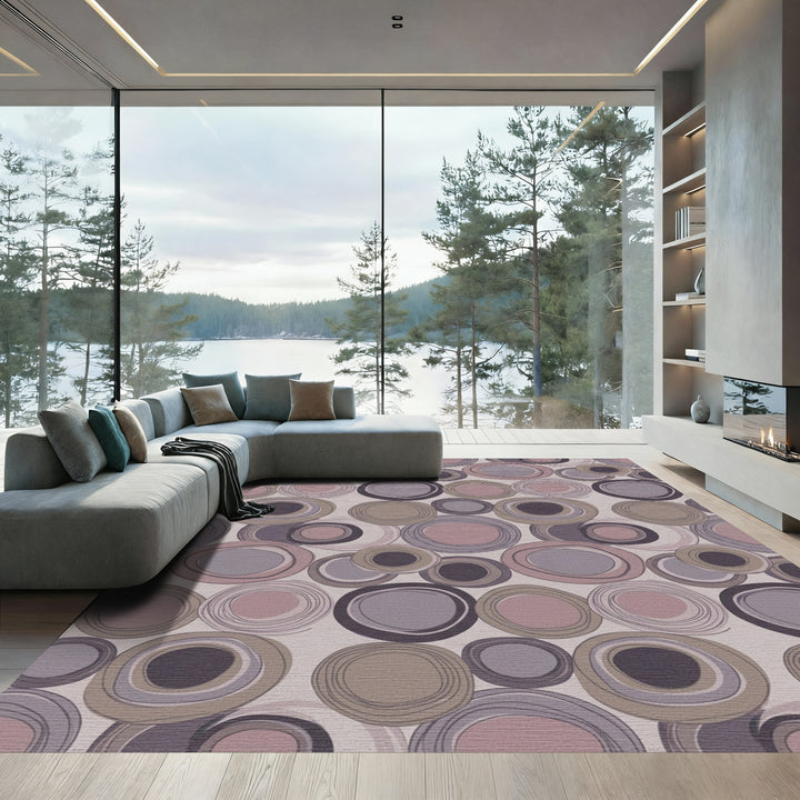 Charming Circles in Plum and Rose Rug