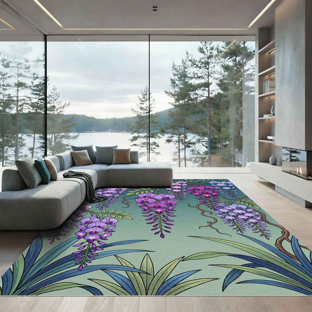 Vibrant Purple Orchid Cascade Rug