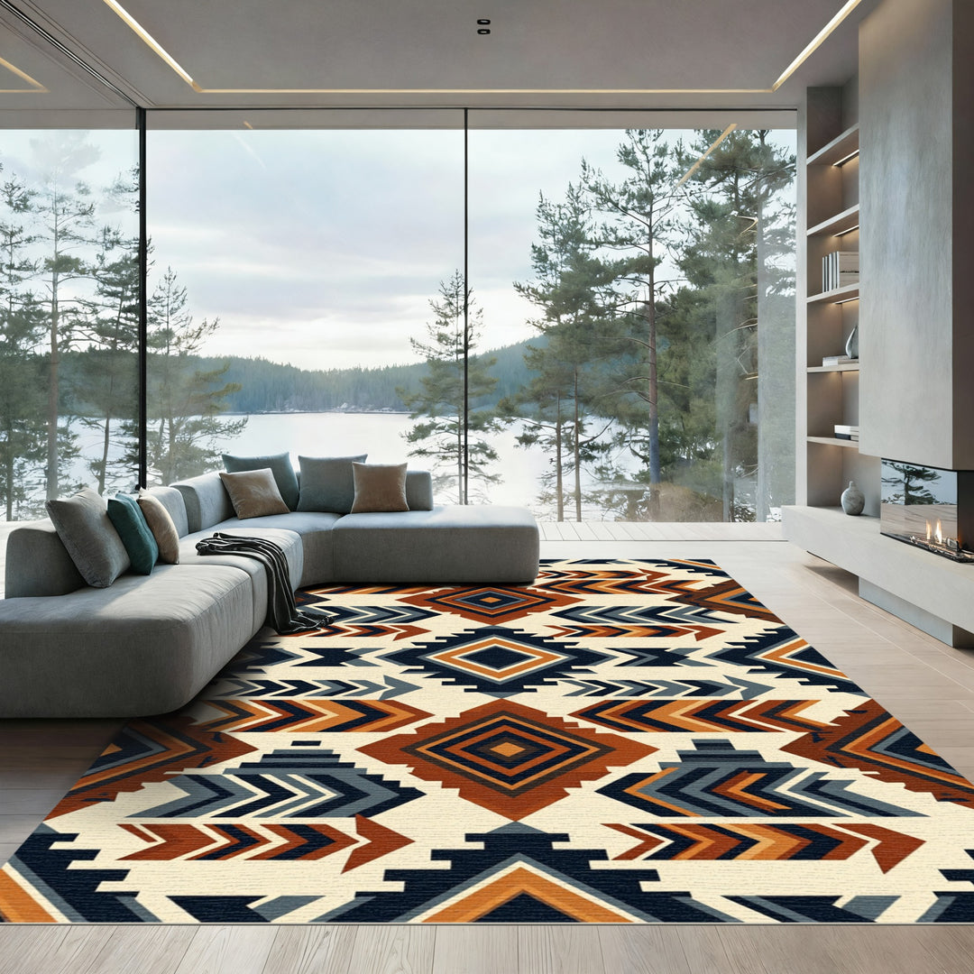 Southwestern Geometric Diamond Rug